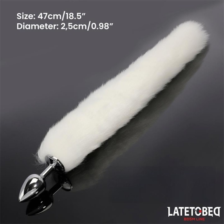 Anal plug with tail White 40 cm - 8436626090132 - Teknashop Ltd