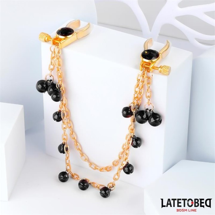 Nipple Clamps with Chain and Bells - 8436615009671 - Teknashop Ltd