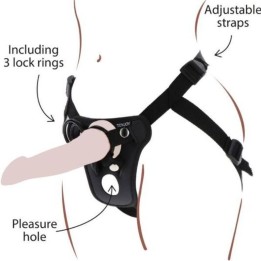 GET REAL - STRAP-ON PLEASURE HARNESS BLACK - D-234616 - Teknashop Ltd