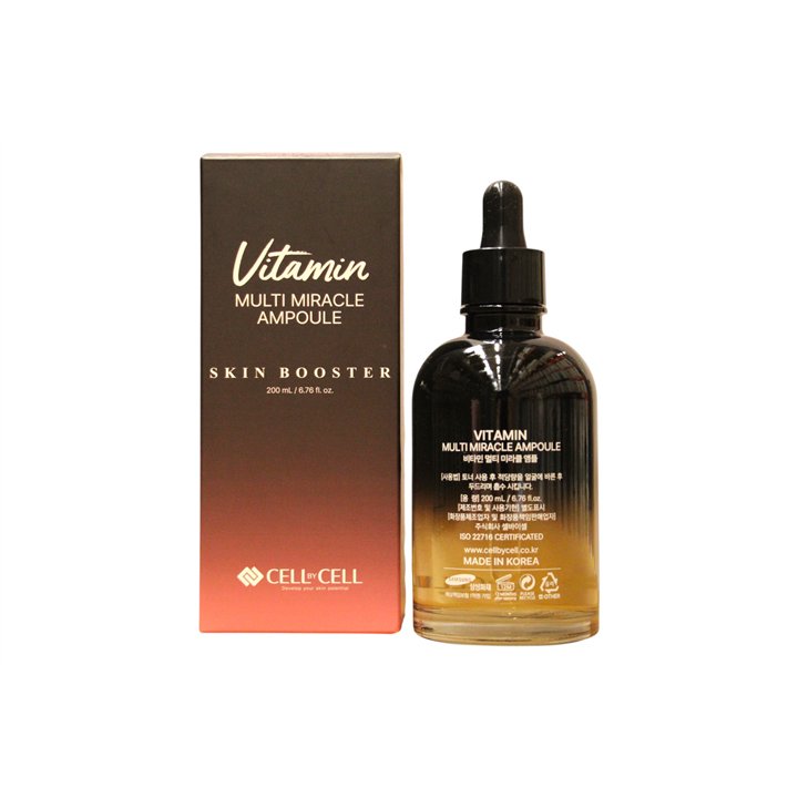Cell By Cell, Miracle Ampoule, Multivitamin, Anti-Spots & Lightener, Serum, For Face, 200 ml - Teknashop Ltd