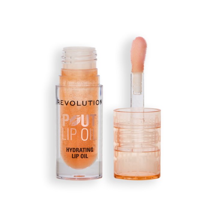 Makeup Revolution, Pout, Vegan, Glossy, Lip Oil, Honey Shimmer, 4 ml - Teknashop Ltd