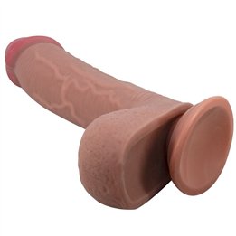 PRETTY LOVE - SLIDING SKIN SERIES REALISTIC DILDO WITH SLIDING SKIN SUCTION CUP BROWN 23.4 CM - D-238282 - Teknashop Ltd