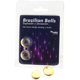 TALOKA - 2 BRAZILIAN BALLS VIBRATING & SHOCK EFFECT EXCITING GEL - D-232613 - Teknashop Ltd