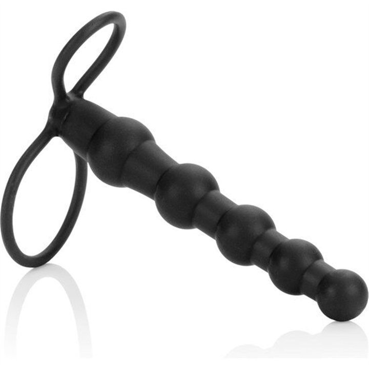 CALEXOTICS - BEADED DUAL PENETRATOR BLACK - D-225016 - Teknashop Ltd
