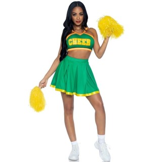 LEG AVENUE - COSTUME CHEERLEADER GREEN S/M - D-242008 - Teknashop Ltd