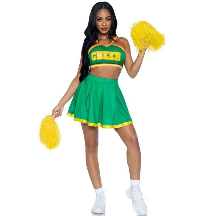 LEG AVENUE - COSTUME CHEERLEADER GREEN S/M - D-242008 - Teknashop Ltd
