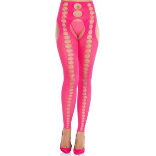 LEG AVENUE - STRAPLESS AND SEAMLESS OPAQUE STOCKINGS NEON PINK - D-243090 - Teknashop Ltd