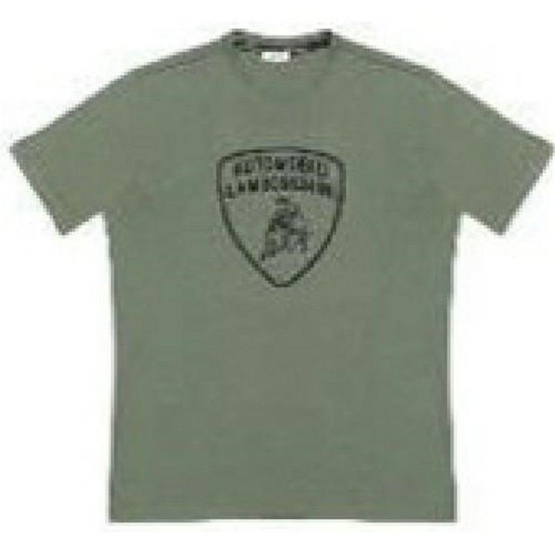 LAMBORGHINI SIZE L EMBOSSED SHIELD T-SHIRT GREEN