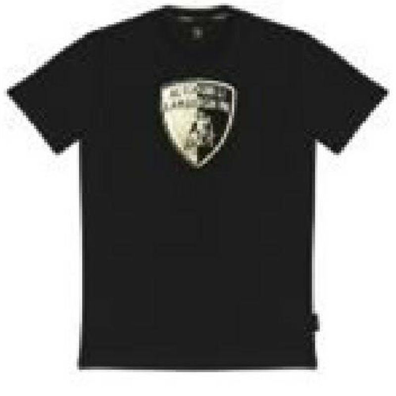 LAMBORGHINI SIZE L T-SHIRT TWO SIDES LOGO BLACK