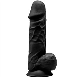 SILEXD - MODEL 1 REALISTIC PENIS PREMIUM SILEXPAN SILICONE BLACK 21.5 CM - D-237251 - Teknashop Ltd