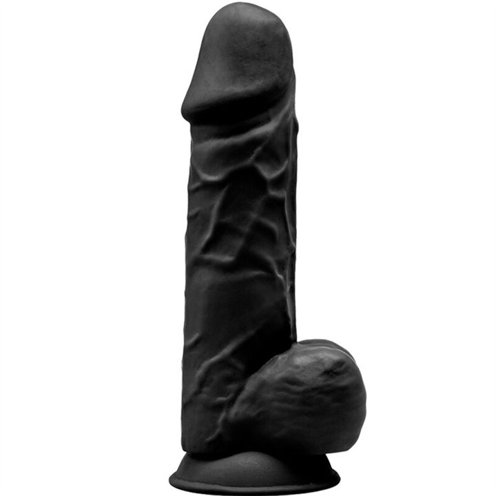 SILEXD - MODEL 1 REALISTIC PENIS PREMIUM SILEXPAN SILICONE BLACK 21.5 CM - D-237251 - Teknashop Ltd
