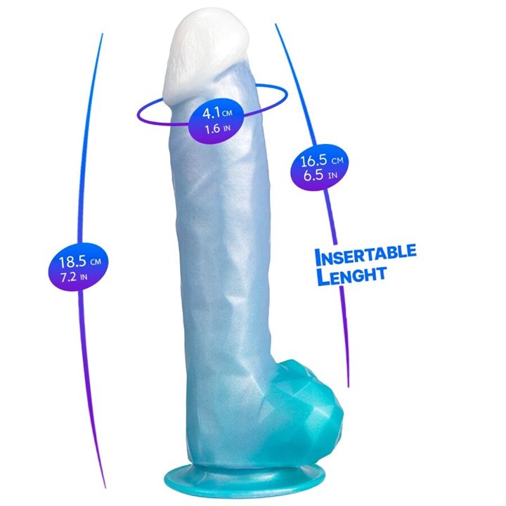 SILEXD - ANGEL DILDO FANTASY LIQUID SILICONE THERMOREACTIVE CELESTIAL BLUE 20.3 CM - D-245451 - Teknashop Ltd