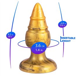 SILEXD - GOLDY ANAL PLUG FANTASY LIQUID SILICONE THERMOREACTIVE GOLDEN 9.2 CM - D-245456 - Teknashop Ltd