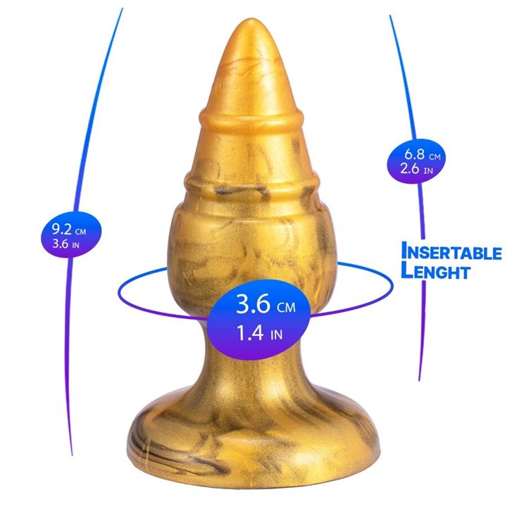 SILEXD - GOLDY ANAL PLUG FANTASY LIQUID SILICONE THERMOREACTIVE GOLDEN 9.2 CM - D-245456 - Teknashop Ltd