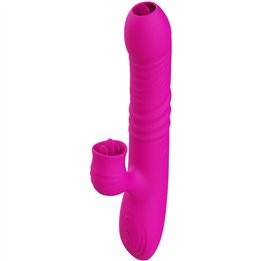 ARMONY - FANNY MULTIFUNCTION DOUBLE TONGUE VIBRATOR FUCHSIA HEAT EFFECT - D-238185 - Teknashop Ltd