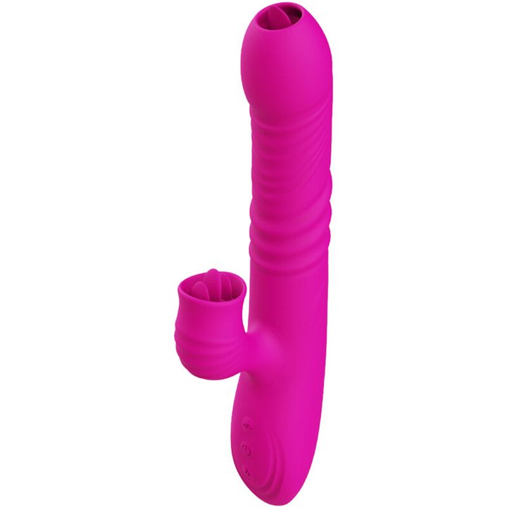ARMONY - FANNY MULTIFUNCTION DOUBLE TONGUE VIBRATOR FUCHSIA HEAT EFFECT - D-238185 - Teknashop Ltd