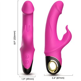 ARMONY - METEROR DILDO VIBRATOR RABBIT ROTATOR FUCHSIA - D-237917 - Teknashop Ltd