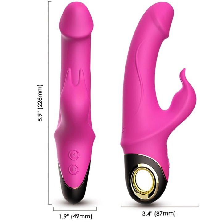 ARMONY - METEROR DILDO VIBRATOR RABBIT ROTATOR FUCHSIA - D-237917 - Teknashop Ltd
