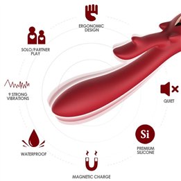 ARMONY - ELK VIBRATOR RABBIT CURVED RED - D-237936 - Teknashop Ltd