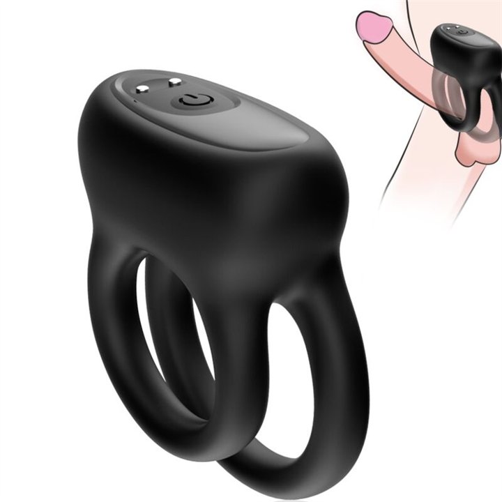 ARMONY - DOUBLE RING VIBRATOR BLACK - D-237947 - Teknashop Ltd