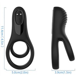 ARMONY - DOUBLE RING VIBRATOR BLACK - D-237948 - Teknashop Ltd