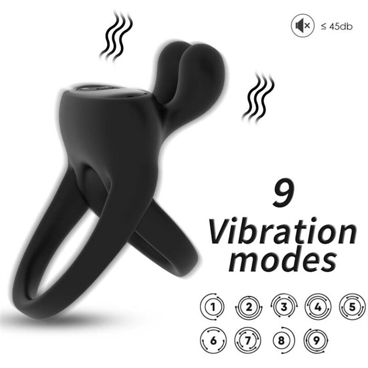 ARMONY - RING VIBRATOR RABBIT BLACK - D-237949 - Teknashop Ltd