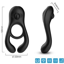 ARMONY - VEYRON DOUBLE VIBRATOR RING TOY FOR COUPLES BLACK - D-238029 - Teknashop Ltd