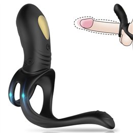 ARMONY - JOY JUMPER RING VIBRATOR FOR COUPLES & ANAL PLUG BLACK - D-238035 - Teknashop Ltd