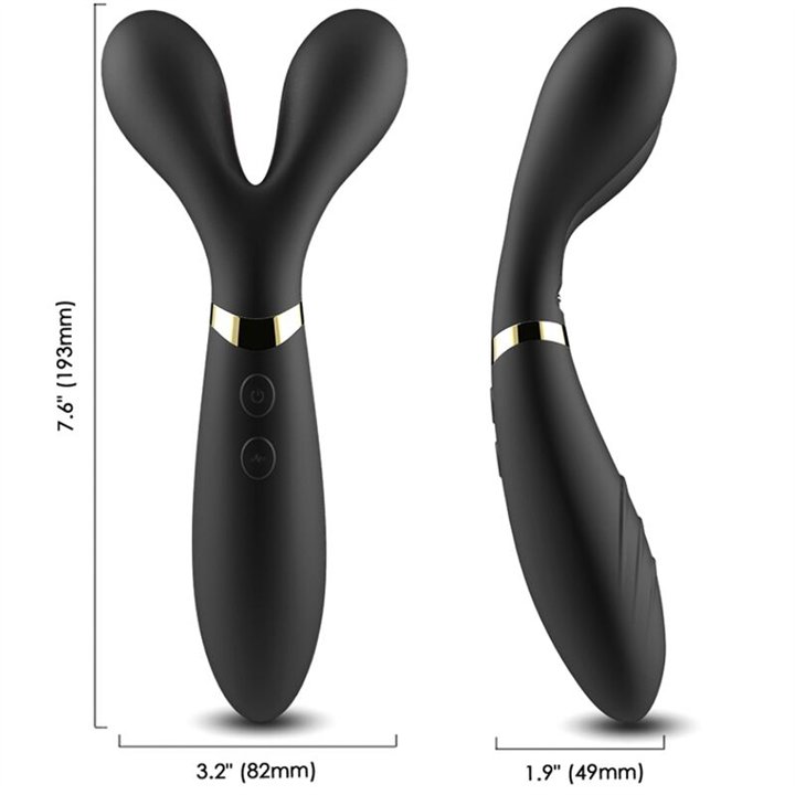 ARMONY - Y-WAND MASSAGER & VIBRATOR DOUBLE HEAD BLACK - D-237982 - Teknashop Ltd