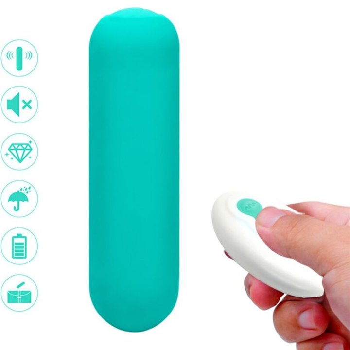 ARMONY - SPLASH JOIE VIBRATOR BULLET SILICONE REMOTE CONTROL 10 VIBRATIONS 75 X 19 CM GREEN - D-241147 - Teknashop Ltd