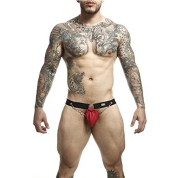 MOB - DNGEON RED JOCKSTRAP WITH CHAINS ONE SIZE - D-243422 - Teknashop Ltd