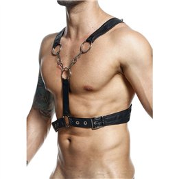 MOB - DNGEON CROSSED BLACK CHAIN HARNESS ONE SIZE - D-243419 - Teknashop Ltd