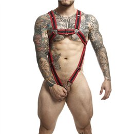 MOB - DNGEON RED CROSSED PENIS HARNESS ONE SIZE - D-243433 - Teknashop Ltd