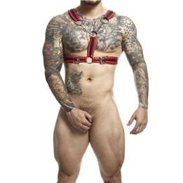 MOB - DNGEON RED HARNESS WITH CHAINS ONE SIZE - D-243439 - Teknashop Ltd