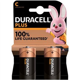 DURACELL - PLUS POWER BATTERY ALCALINA C LR14 2 UNITS - D-225363 - Teknashop Ltd