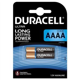 DURACELL - ULTRA POWER BATTERY ALCALINA AAAA MX2500 1,5V 2 UNITS - D-225370 - Teknashop Ltd