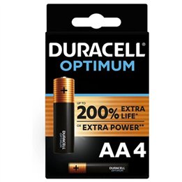 DURACELL - OPTIMUM 200 ALKALINE BATTERY AA LR6 4 UNIT - D-231868 - Teknashop Ltd