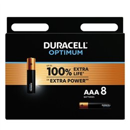 DURACELL - OPTIMUM ALKALINE BATTERY AAA LR03 8 UNIT - D-231871 - Teknashop Ltd