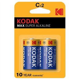 KODAK - MAX ALKALINE BATTERY C LR14 2 UNIT - D-231873 - Teknashop Ltd