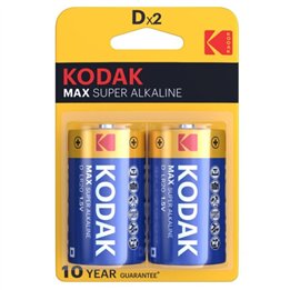 KODAK - MAX ALKALINE BATTERY D LR20 2 UNIT - D-231874 - Teknashop Ltd