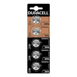 DURACELL - BUTTON BATTERY LITIO CR2016 3V 5 UNIT - D-233546 - Teknashop Ltd