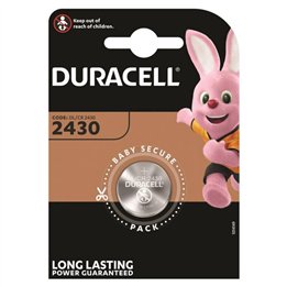 DURACELL - BUTTON BATTERY LITIO CR2430 3V 1 UNIT - D-233550 - Teknashop Ltd