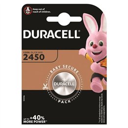 DURACELL - BUTTON BATTERY LITIO CR2450 3V 1 UNIT - D-233551 - Teknashop Ltd