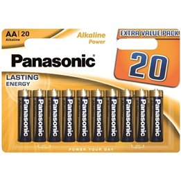 PANASONIC - BRONZE ALKALINE AA BATTERY LR6 BLISTER*20 - D-242538 - Teknashop Ltd