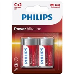 PHILIPS - POWER ALKALINE BATTERY C LR14 BLISTER*2 - D-242565 - Teknashop Ltd