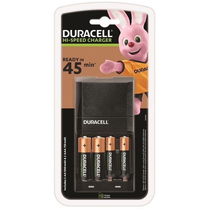 DURACELL - CHARGUER 45MIN. + 2xAA 1700mAh + 2xAAA 750mAh - D-219140 - Teknashop Ltd