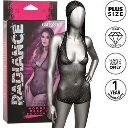 CALEXOTICS - RADIANCE HOODED DEEP V BODYSUIT PLUS SIZE - D-238360 - Teknashop Ltd