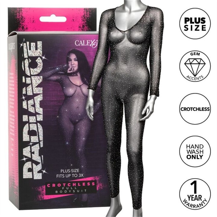 CALEXOTICS - RADIANCE CROTCHLESS FULL BODYSUIT RHINE PLUS SIZE - D-238353 - Teknashop Ltd