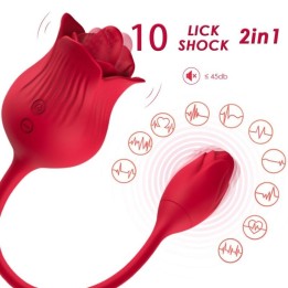 ARMONY - PINK CLITORIS STIMULATOR VIBRATOR WITH TAIL 10 MODES RED - D-237967 - Teknashop Ltd