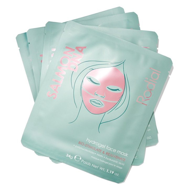 Rodial, Salmon DNA Hydrogel Face Mask, Hydrating, Gel Mask, For Face, 4 pcs, 34 g - Teknashop Ltd